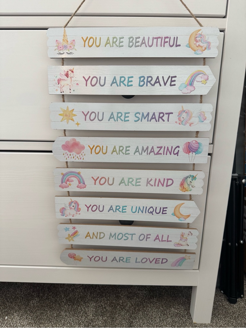 Inspirational Unicorn Wall Plaque - Pastel Multicolor